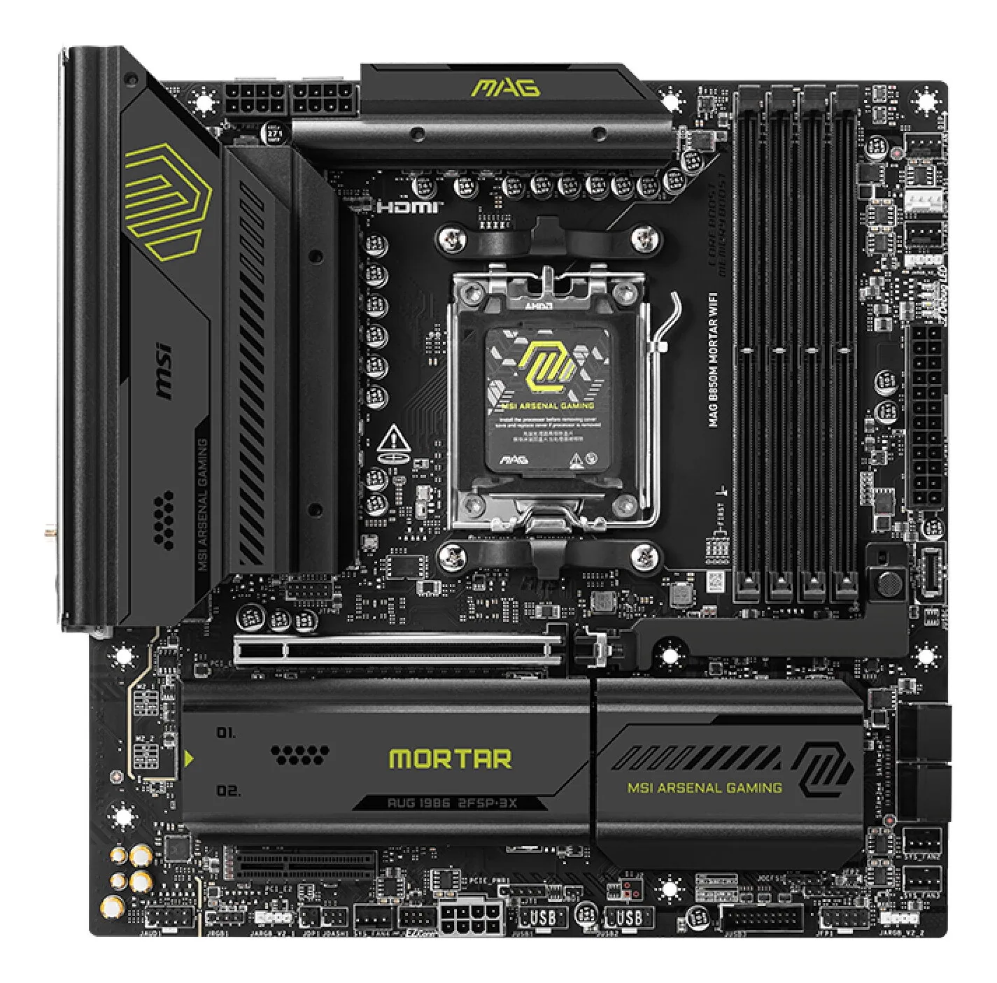 MSI MAG B850M MORTAR WIFI Motherboard AMD B850 Sockel AM5 micro ATX – Bild 2