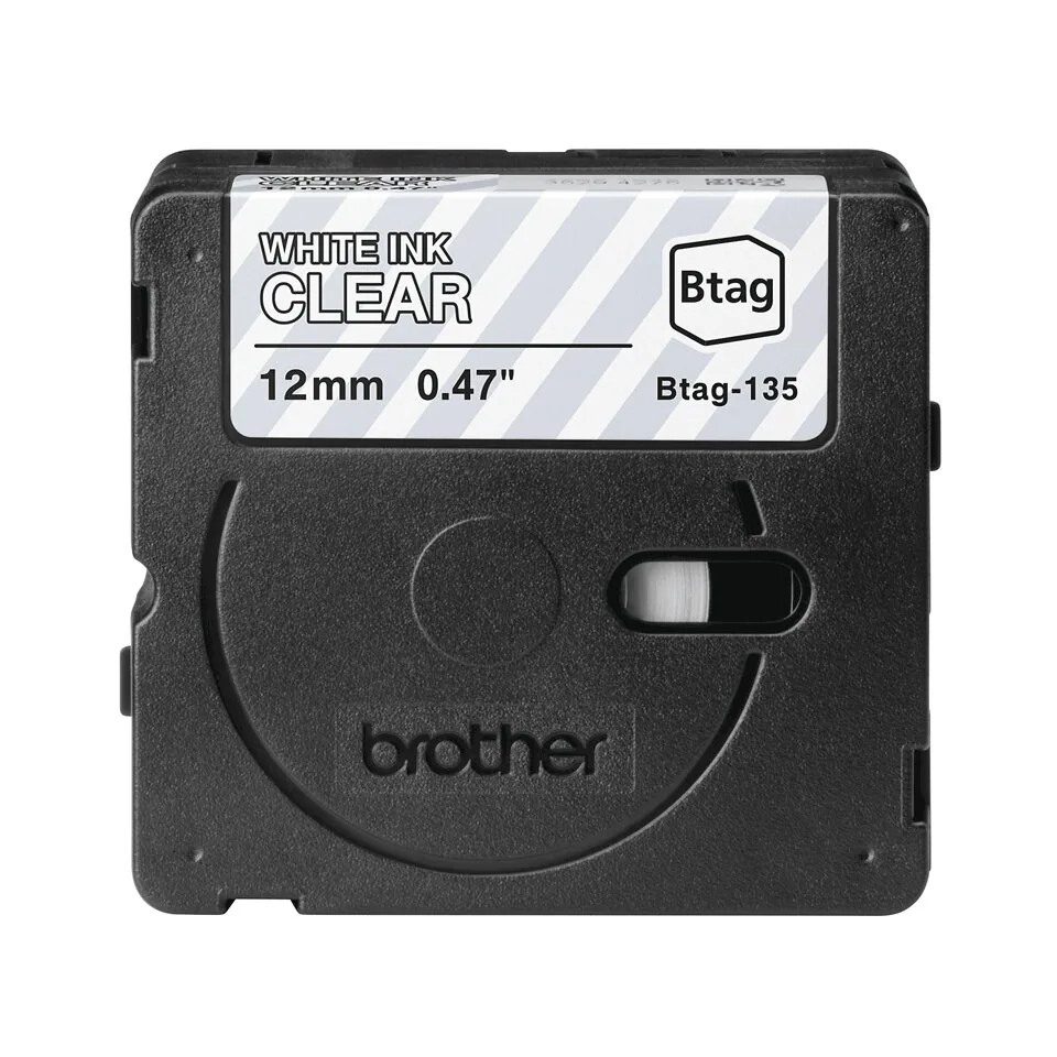 Brother BTAG-135 Etiketten erstellendes Band Weiss auf Transparent – Bild 4