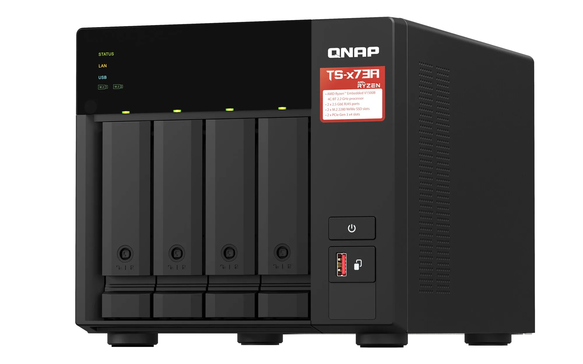 QNAP TS-473A NAS Tower Ryzen Embedded V1500B 8 GB DDR4 0 TB QNAP Turbo System Schwarz – Bild 5