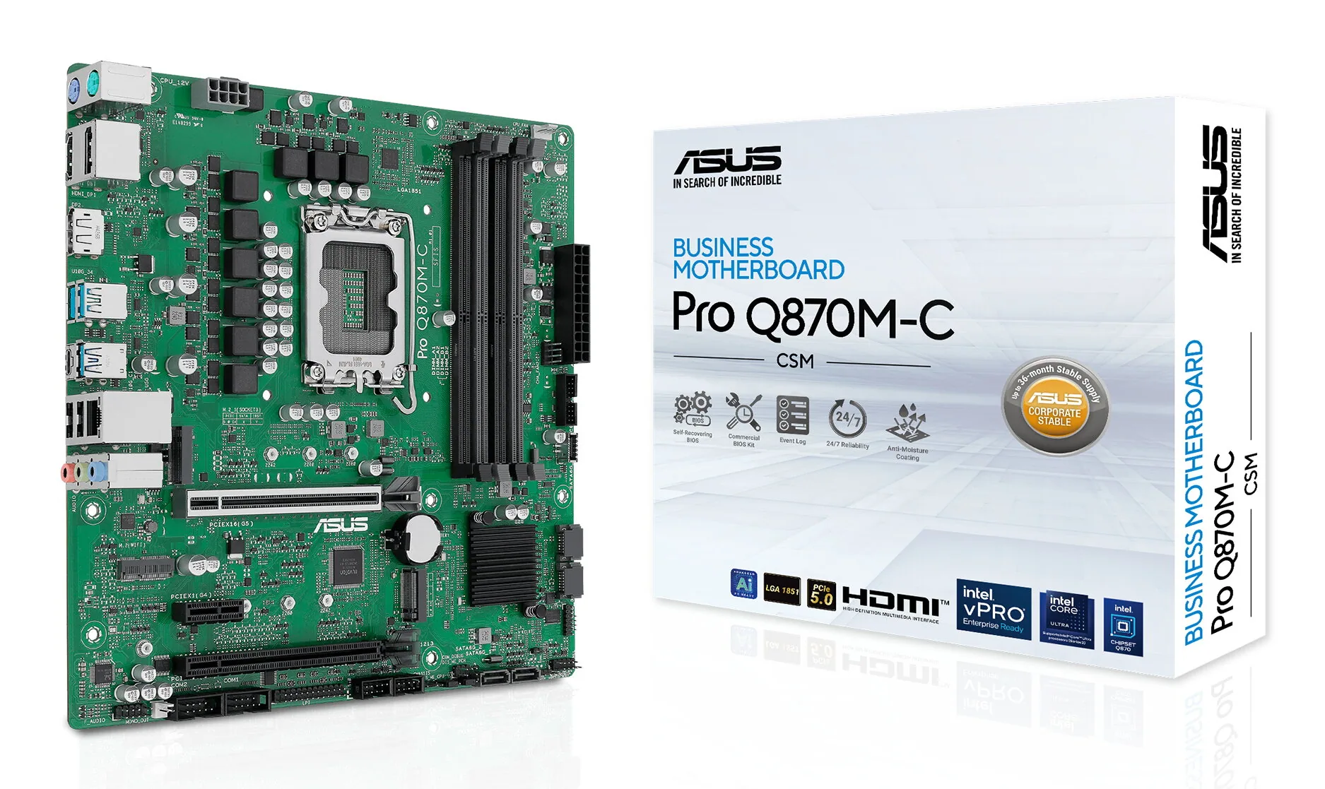 ASUS PRO Q870M-C-CSM Intel Q870 LGA 1851 (Socket V1) micro ATX – Bild 1