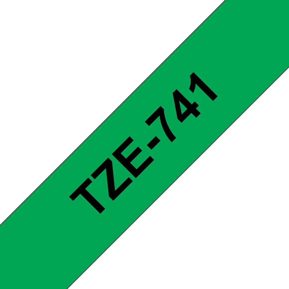 Brother TZE-741 Etiketten erstellendes Band Schwarz auf grün TZ – Bild 2