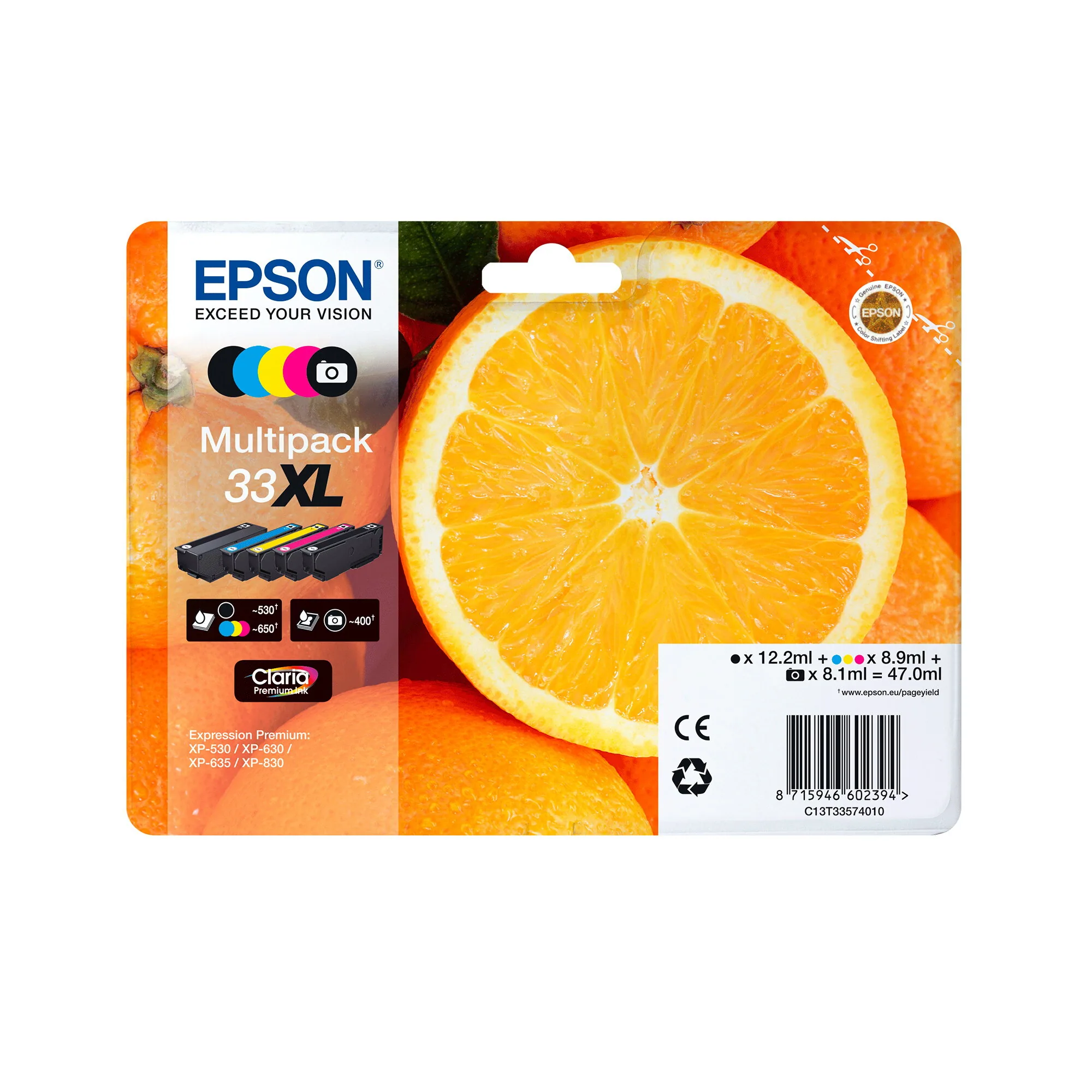 Epson Oranges 33 Orange Claria Premium Multipack 5 Farben Tinte – Bild 1