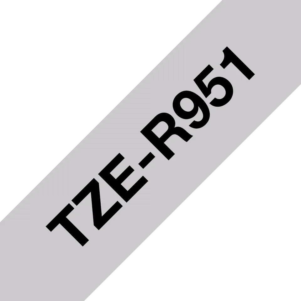 Brother TZE-R951 Etiketten erstellendes Band schwarz auf silber – Bild 1