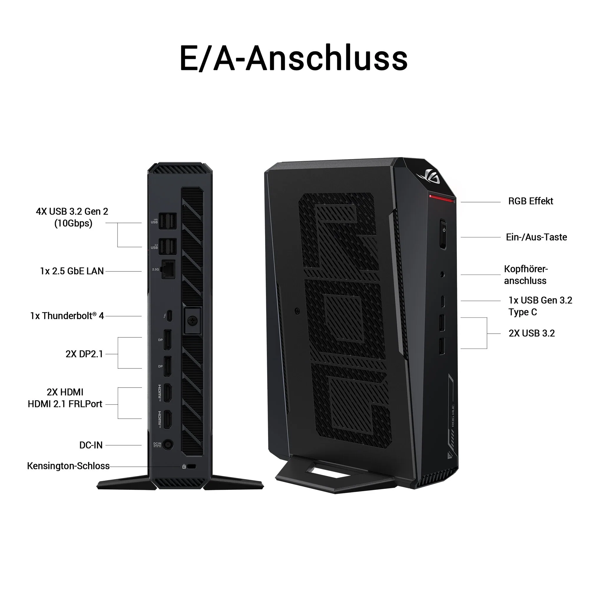 ASUS ROG NUC 15 Tall Mini PC RNUC15JNK9X389A2 (Intel Core Ultra 9 275HX Prozessor, NVIDIA GeForce RTX 5070 TI, 1TB Speicher, 16x2 GB RAM, Intel WiFi 7, Windows 11 Home, mit EU-Netzkabel, unterstützt OpenClaw & Hermes Agent, kompakt) – Bild 1
