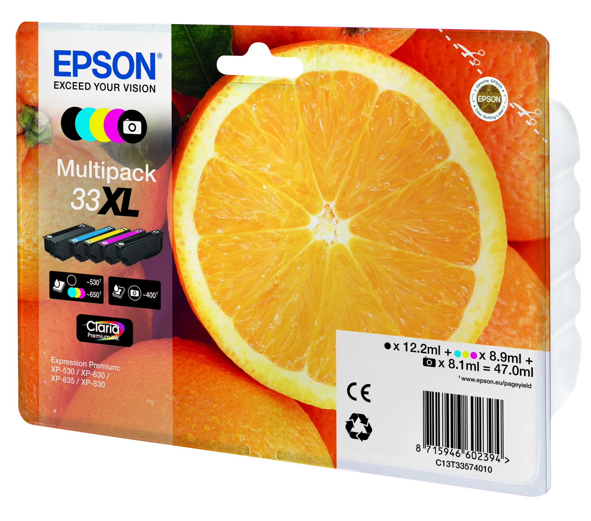 Epson Oranges 33XL Orange Claria Premium Multipack 5 Farben Tinte – Bild 1