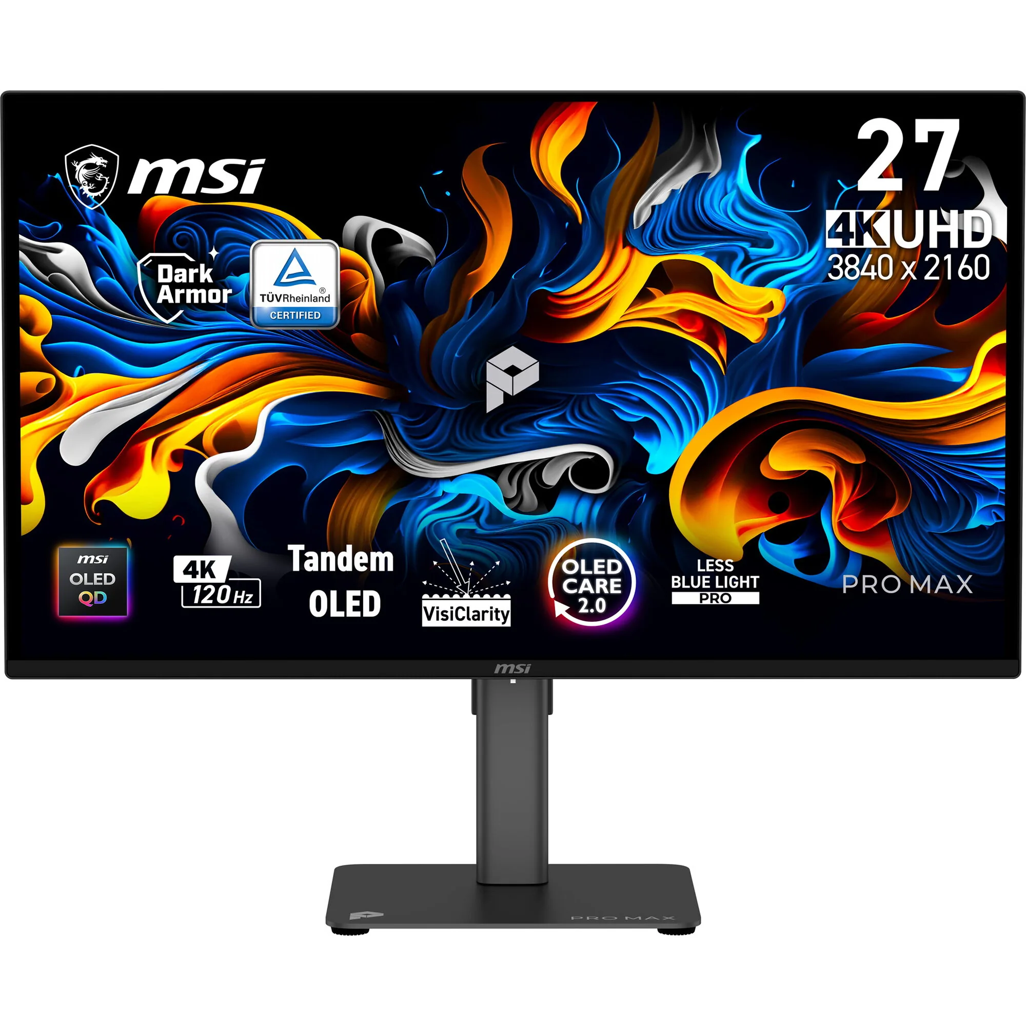 MSI Pro MAX 271UPX12G Computerbildschirm 67,3 cm (26.5") 3840 x 2160 Pixel UltraWide Full HD QD-OLED Schwarz – Bild 1