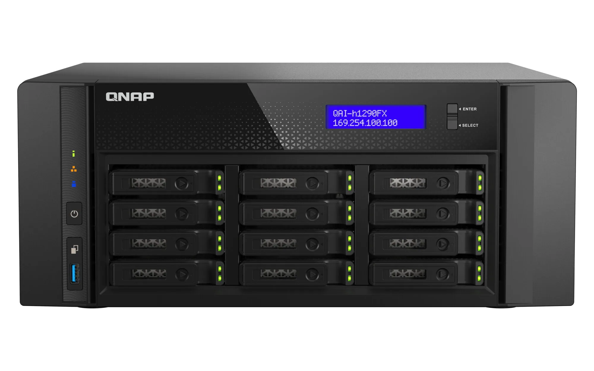 QNAP QAI-h1290FX NAS Tower EPYC 7302P 128 GB DDR4 0 TB QuTS hero Schwarz – Bild 1