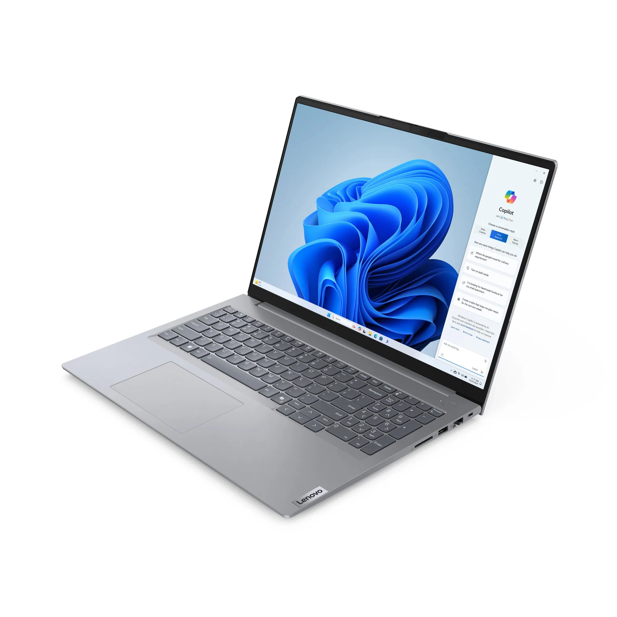 Lenovo ThinkBook 16 G7 ARP AMD Ryzen™ 5 7535HS Laptop 40,6 cm (16") WUXGA 16 GB DDR5-SDRAM 512 GB SSD Wi-Fi 6E (802.11ax) Windows 11 Pro Grau Deutsch – Bild 3