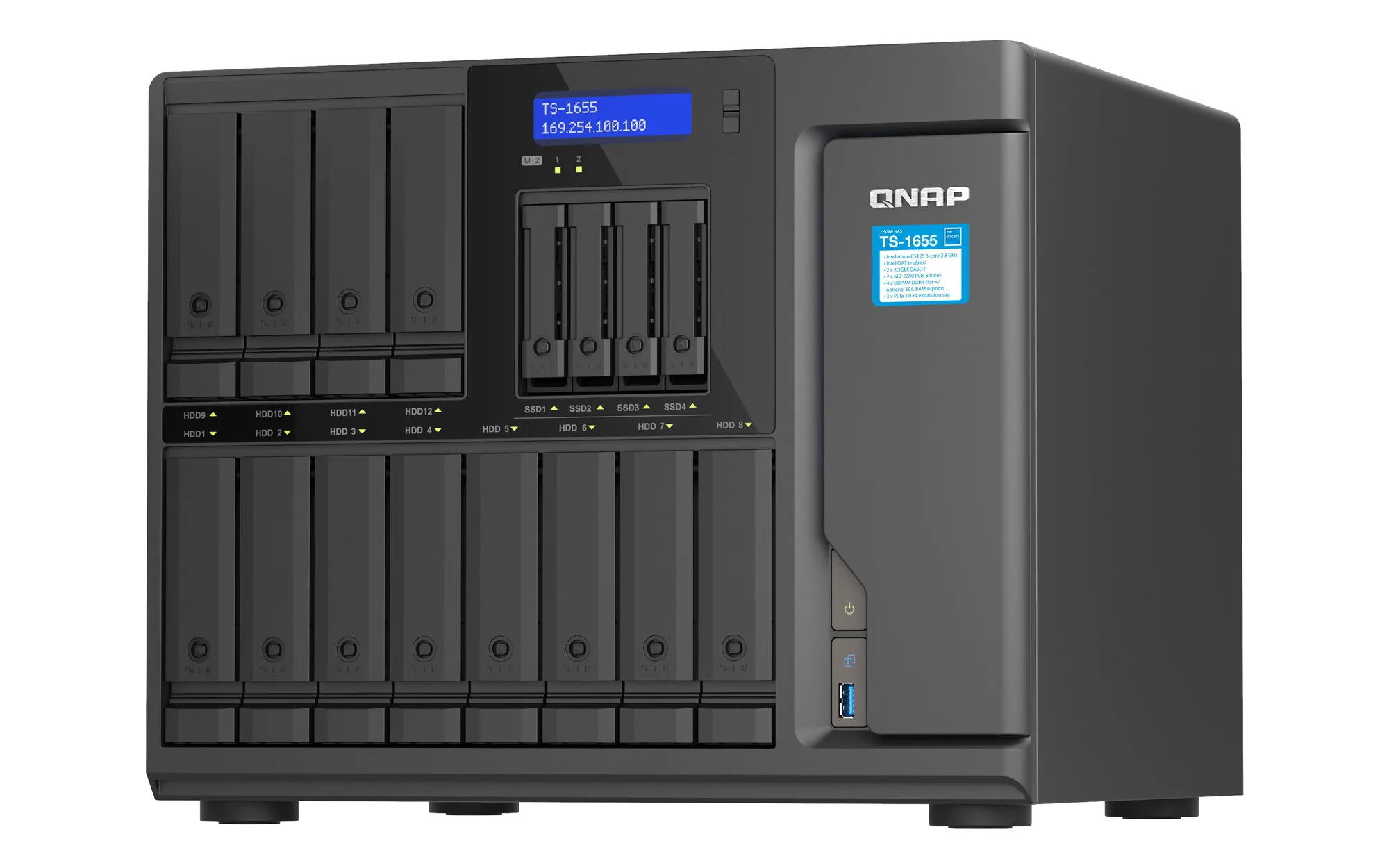 QNAP TS-1655 NAS Tower Intel Atom® C5125 8 GB DDR4 0 TB QNAP Turbo System Schwarz – Bild 8
