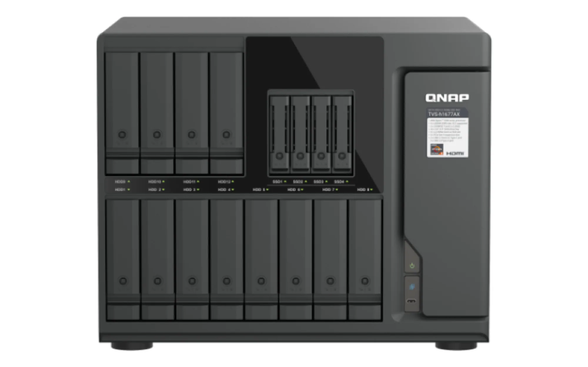 QNAP TVS-H1677AX-R5-16G NAS & Speicherserver Tower AMD Ryzen™ 5 16 GB DDR5 0 TB QuTS hero Schwarz – Bild 1