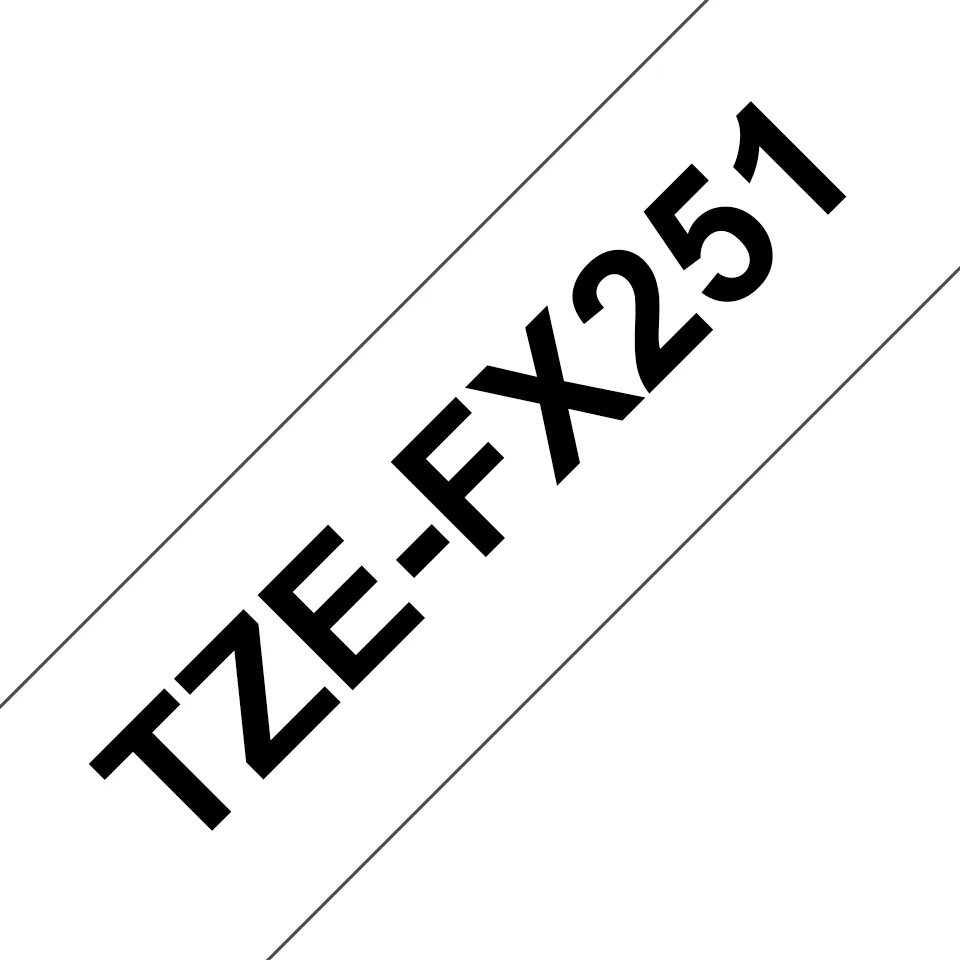 Brother TZE-FX251 Etiketten erstellendes Band Schwarz auf weiss – Bild 1