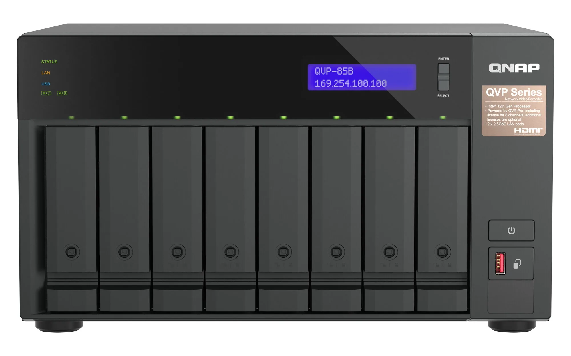 QNAP QVP-85B NAS & Speicherserver Tower Intel® Core™ i5 32 GB DDR4 0 TB QVR Pro Schwarz – Bild 1