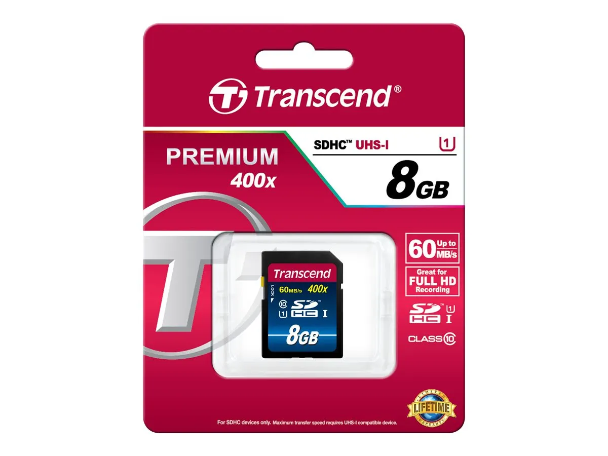SD Card   8GB Transcend SDHC UHS-I 400x