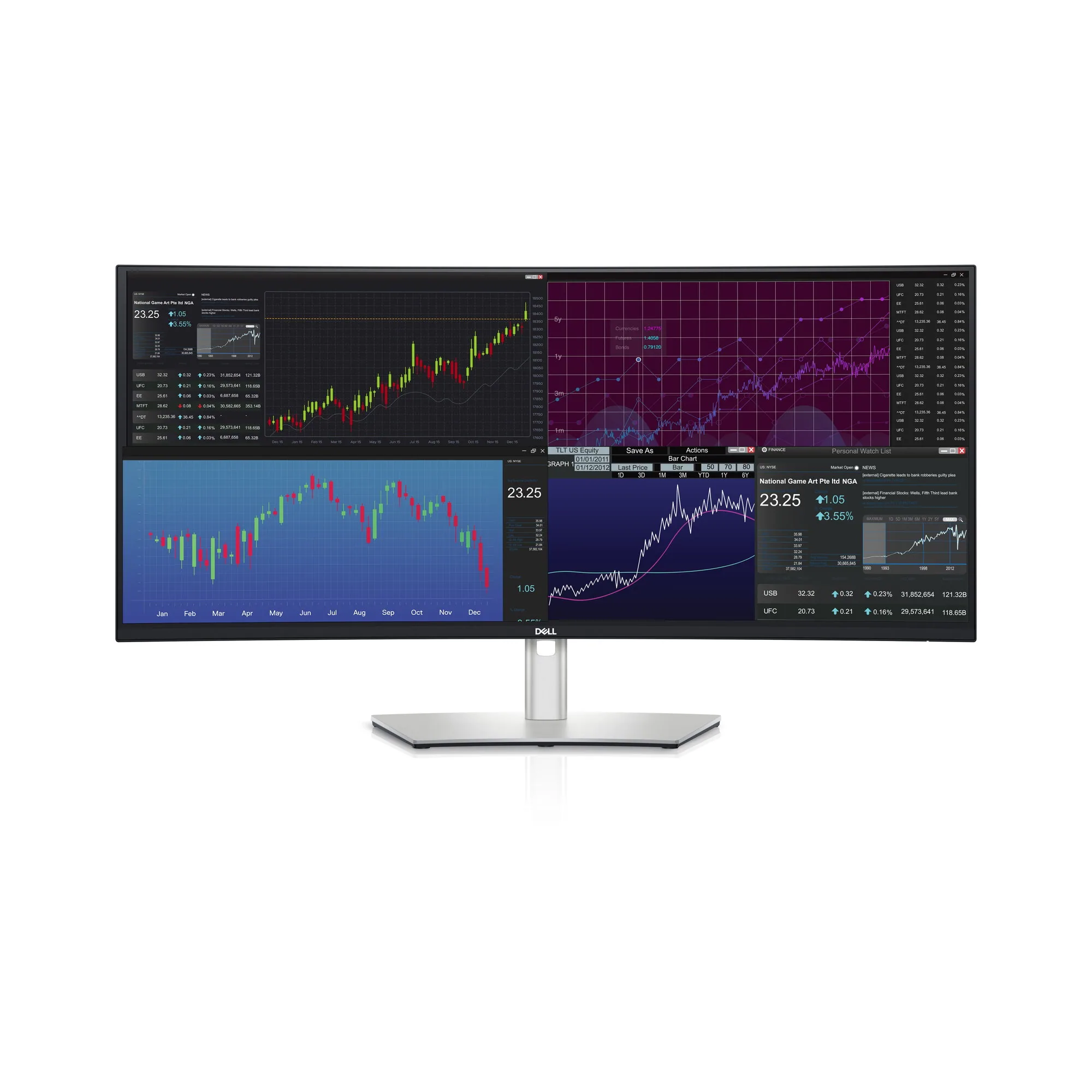 DELL UltraSharp U3824DW Computerbildschirm 95,2 cm (37.5") 3840 x 1600 Pixel Wide Quad HD+ LCD Schwarz, Silber – Bild 2
