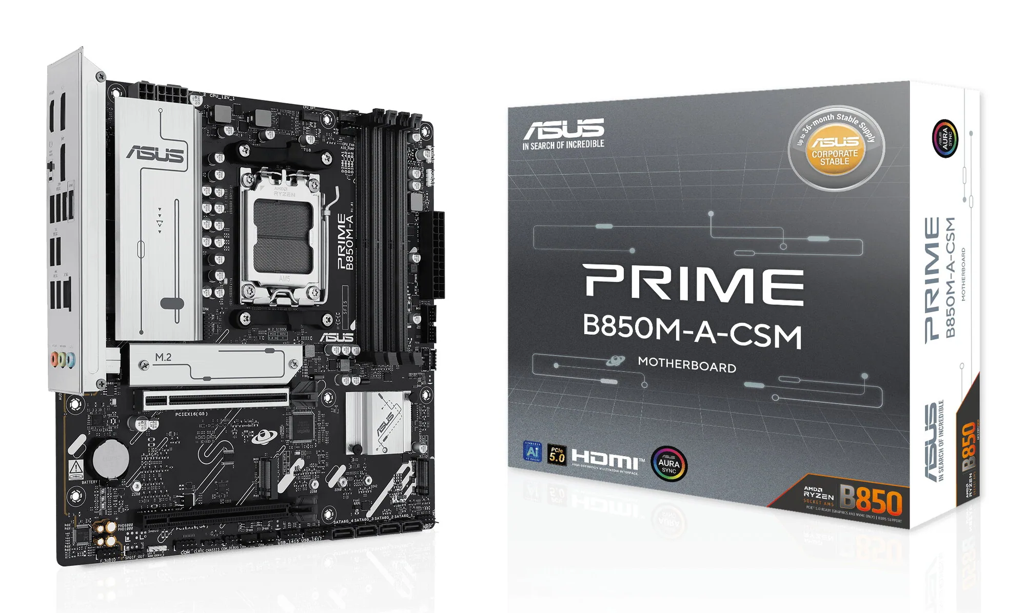 ASUS PRIME B850M-A-CSM AMD B850 Sockel AM5 micro ATX – Bild 1