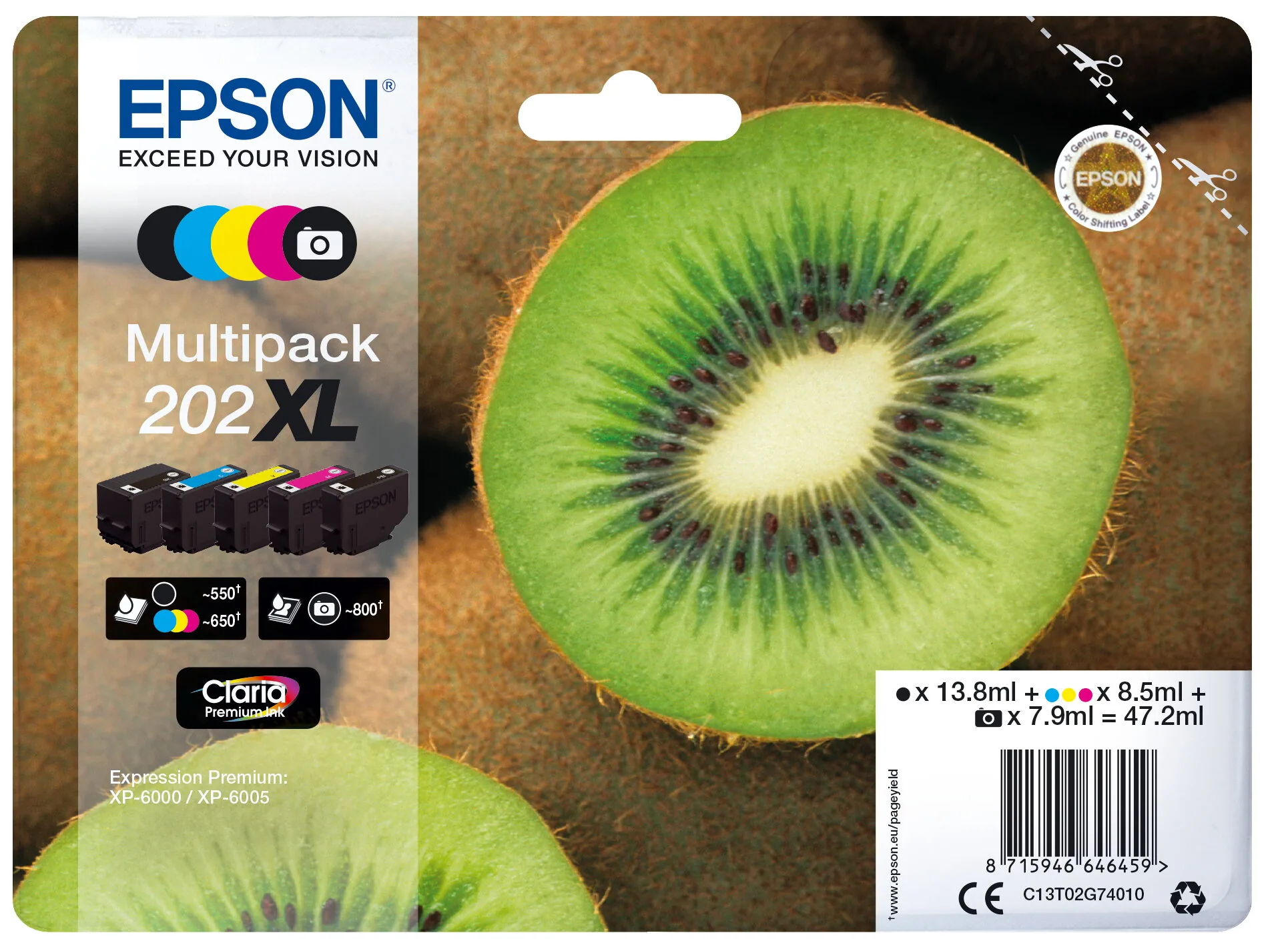 Epson Kiwi Multipack 5-colours 202XL Claria Premium Ink – Bild 7