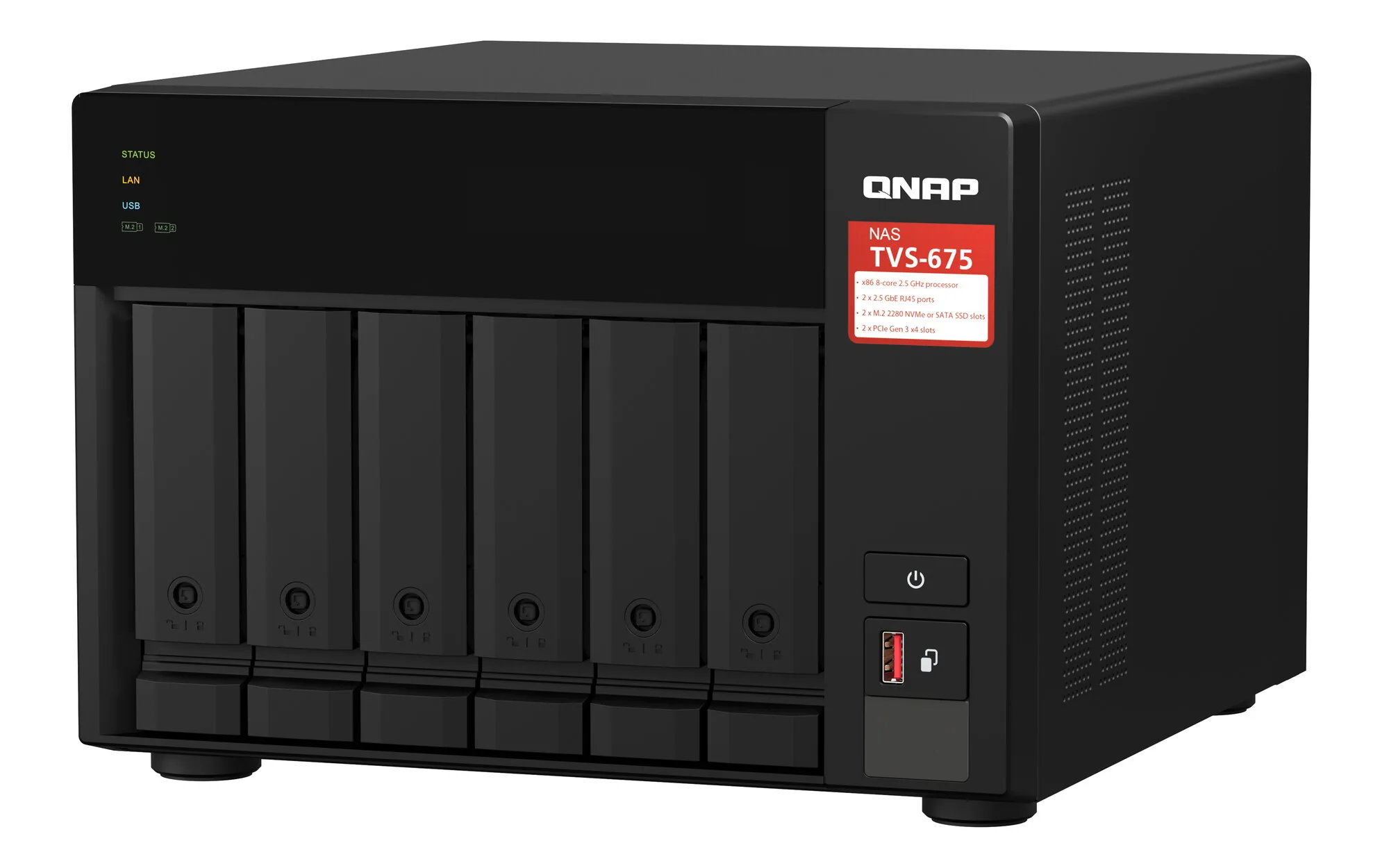 QNAP TVS-675 NAS Tower ZhaoXin KaiXian KX-6000 KX-U6580 8 GB DDR4 0 TB QuTS hero Schwarz – Bild 5
