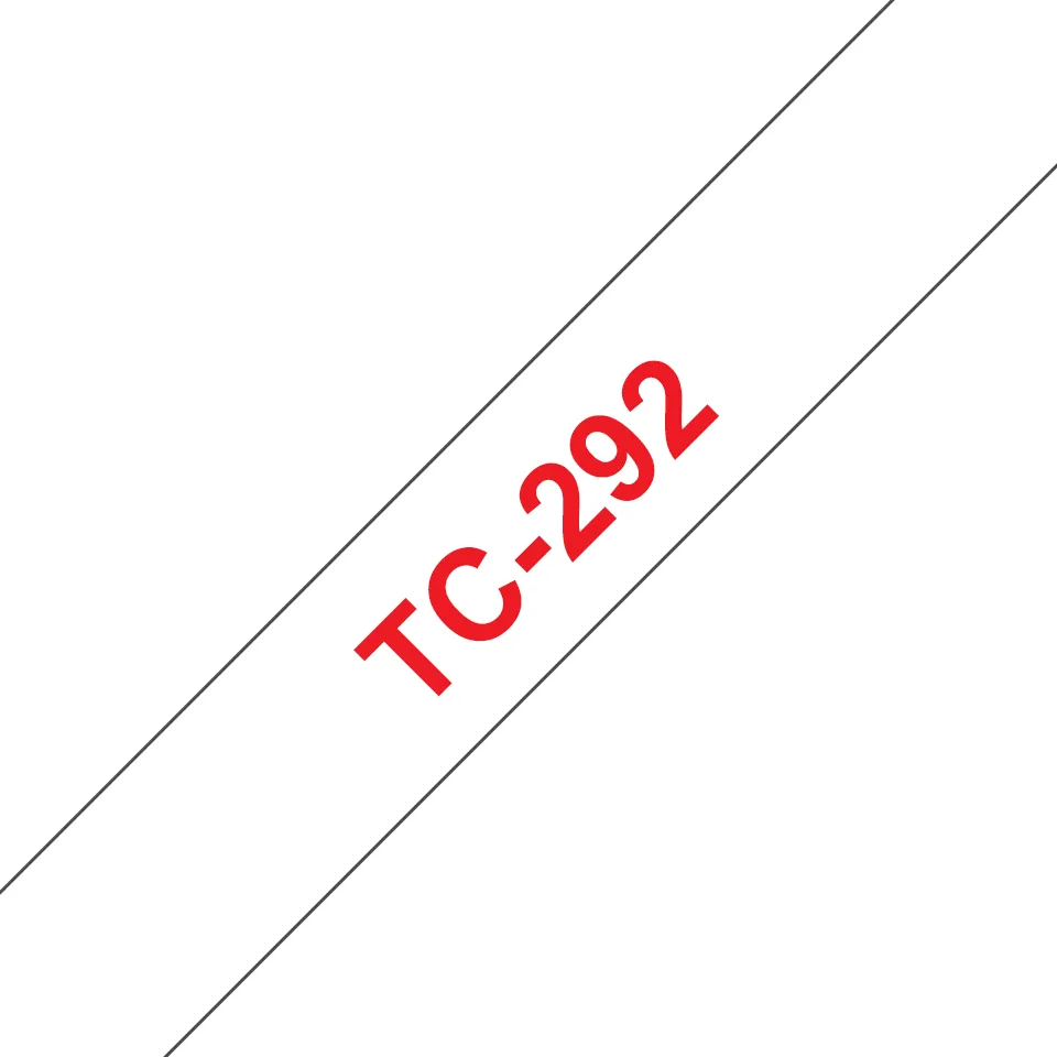 Brother TC-292 Etiketten erstellendes Band Rot aud Weiss – Bild 1
