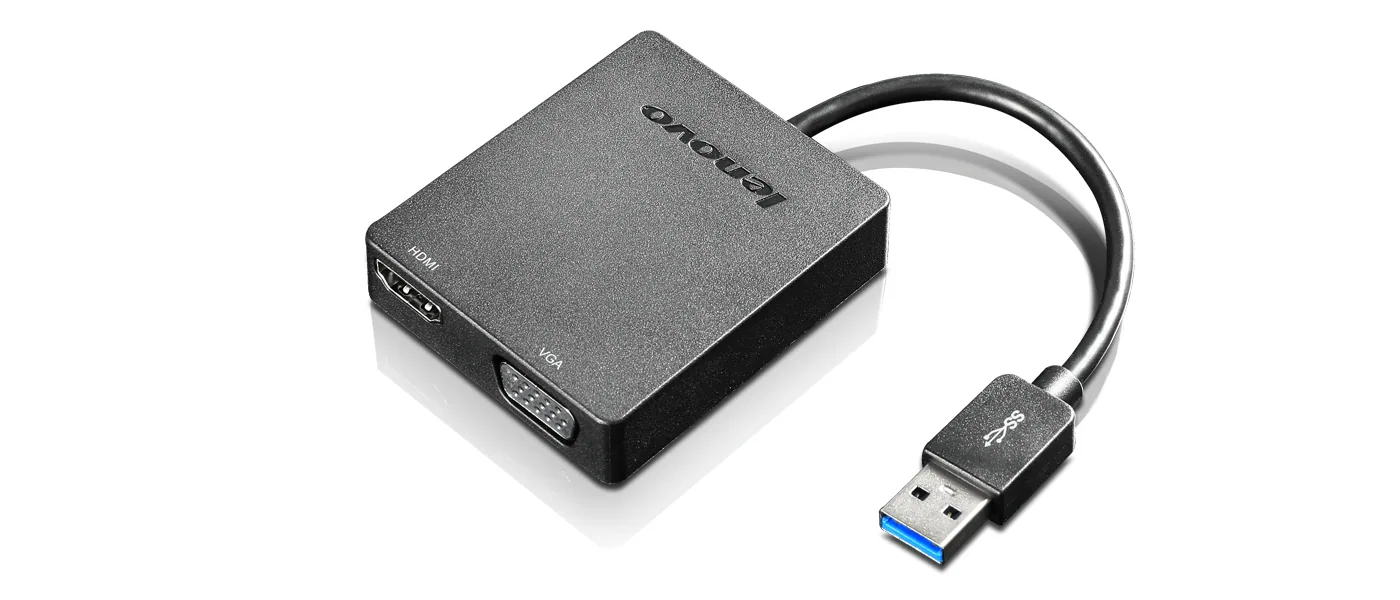 Lenovo Universal USB 3.0 to VGA/HDMI USB-Grafikadapter Schwarz – Bild 1