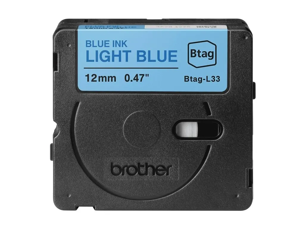 Schriftband Brother 12mmx4m blau/hellblau BTAG-L33