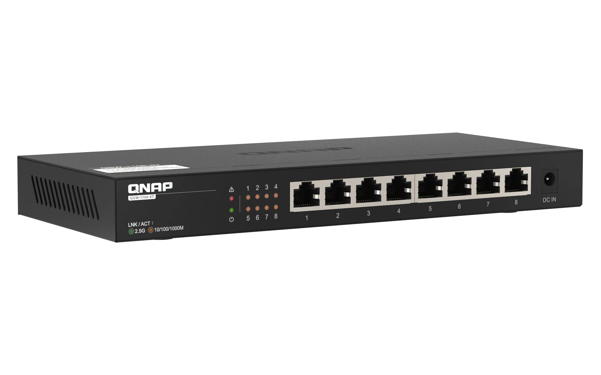 QNAP QSW-1108-8T Netzwerk-Switch Unmanaged 2.5G Ethernet (100/1000/2500) Schwarz – Bild 2