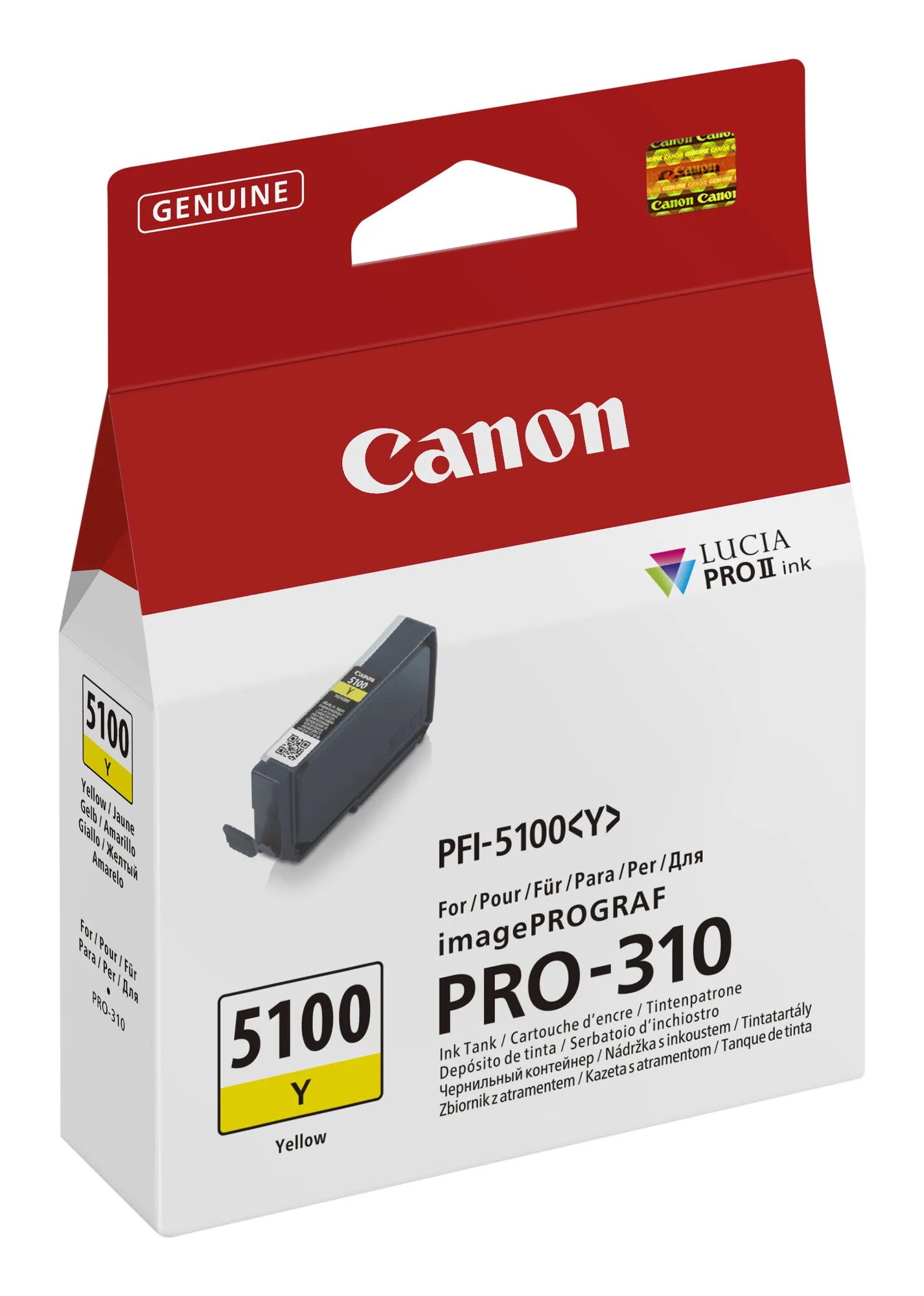 Canon PFI-5100 Y Druckerpatrone 1 Stück(e) Original Gelb – Bild 2