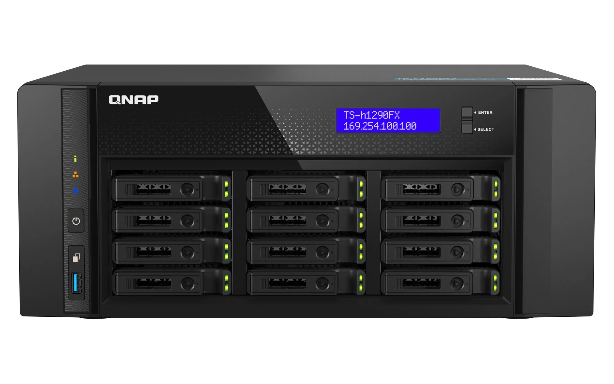 QNAP TS-h1290FX NAS Tower EPYC 7302P 128 GB DDR4 0 TB QuTS hero Schwarz – Bild 1