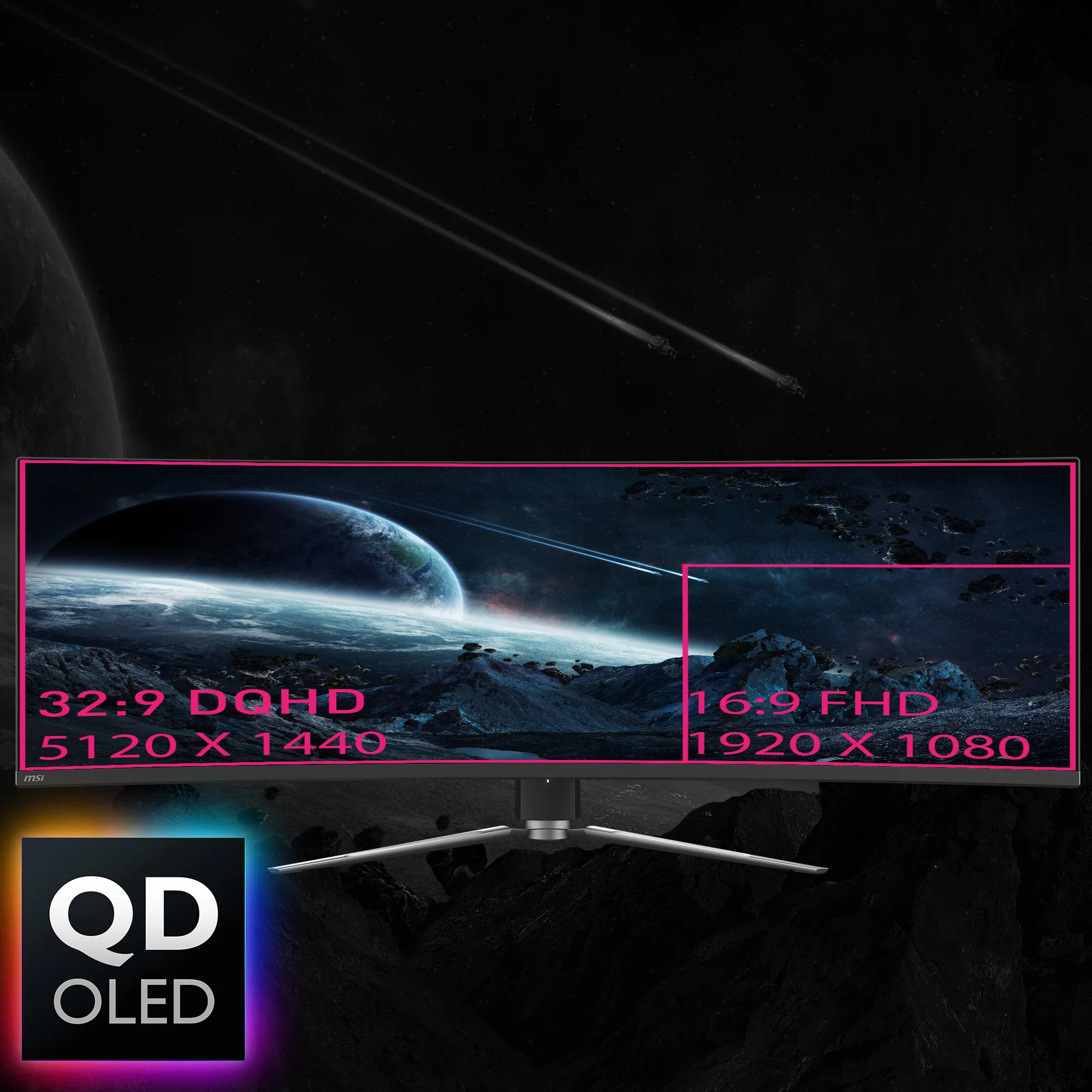 MSI MPG 491CQPDE QD-OLED Computerbildschirm 124,5 cm (49") 5120 x 1440 Pixel Dual QHD Schwarz – Bild 7