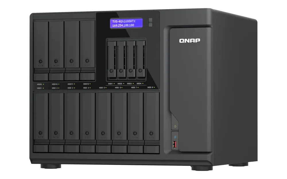QNAP TVS-AIH1688ATX-U7-32G NAS & Speicherserver Tower 32 GB DDR5 0 TB QuTS hero Schwarz – Bild 4