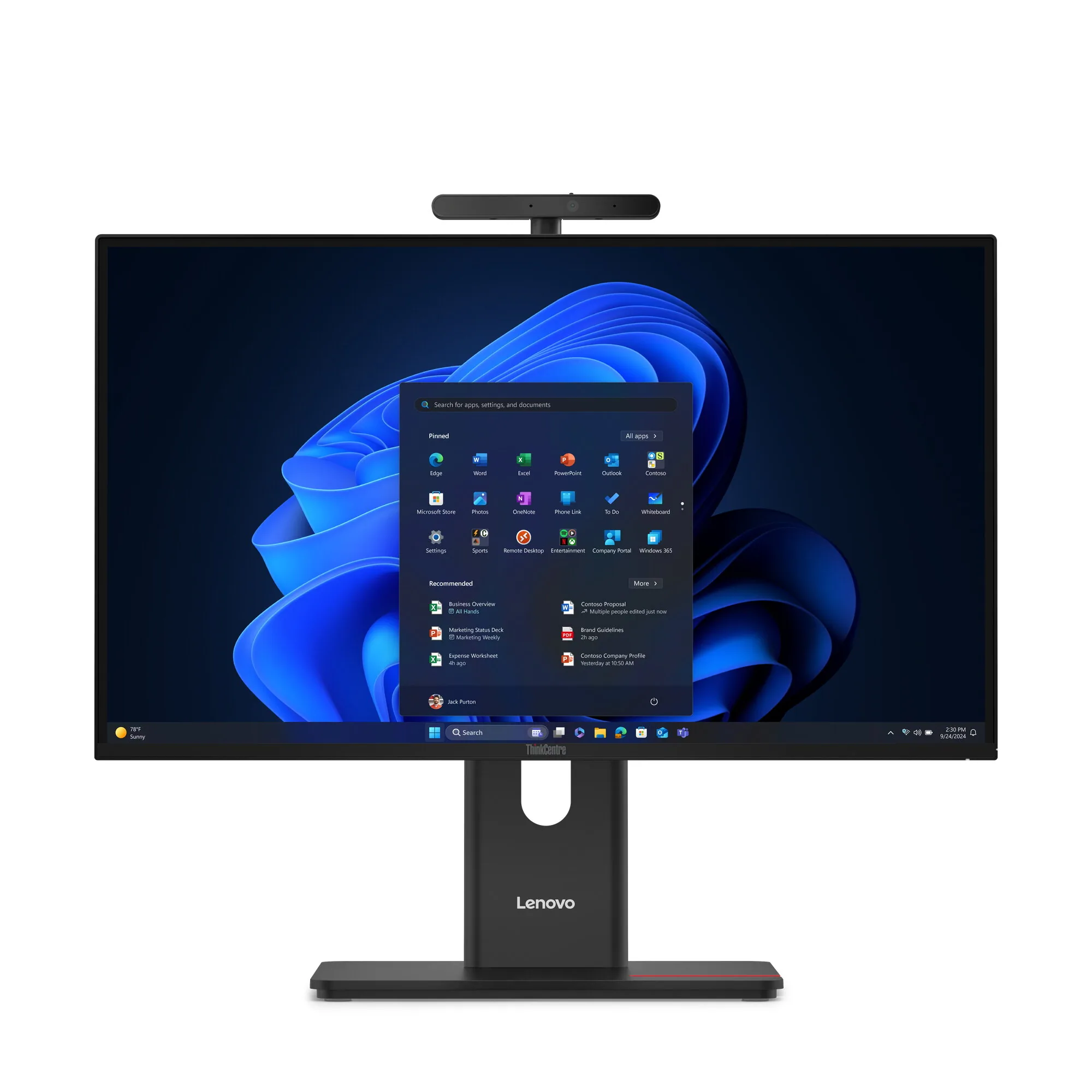 Lenovo ThinkCentre M90a Gen 6 Intel Core Ultra 7 265 60,5 cm (23.8") 1920 x 1080 Pixel All-in-One-PC 16 GB DDR5-SDRAM – Bild 1