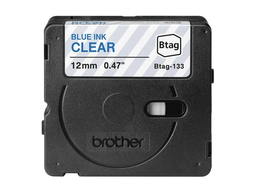 Schriftband Brother 12mmx4m blau/transparent BTAG-133