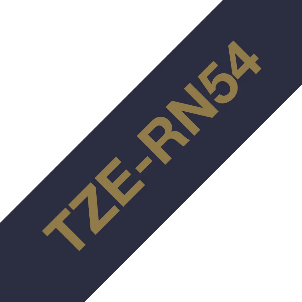 Brother TZE-RN54 Etiketten erstellendes Band Gold auf Marineblau – Bild 1