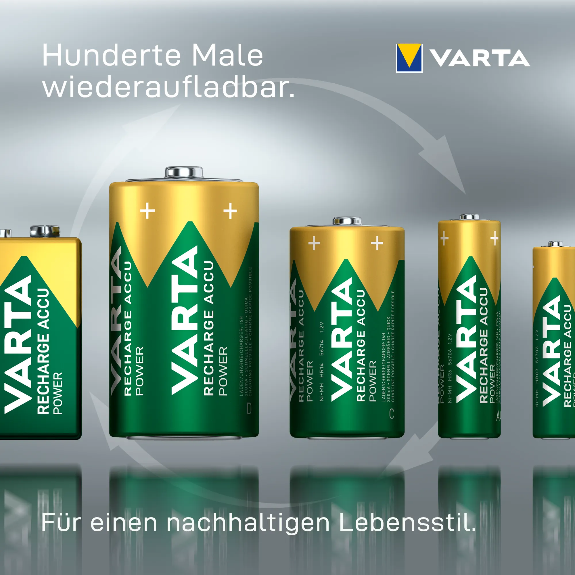 Varta Akku RECHARGE Power D HR20 3000 mAh NEU 2 Stück