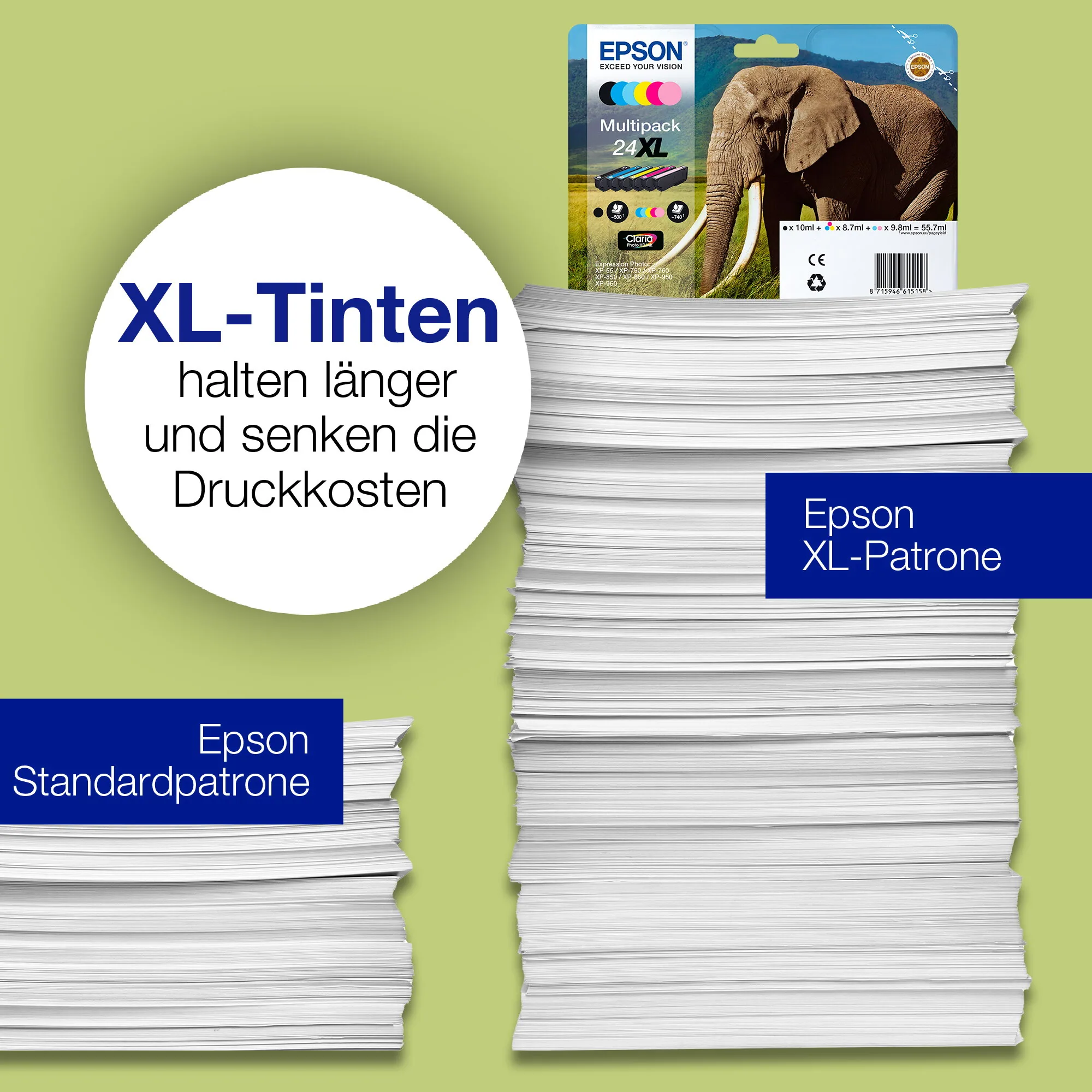 Epson Elephant 24XL Elefant Claria Photo HD Single Black Tinte – Bild 3