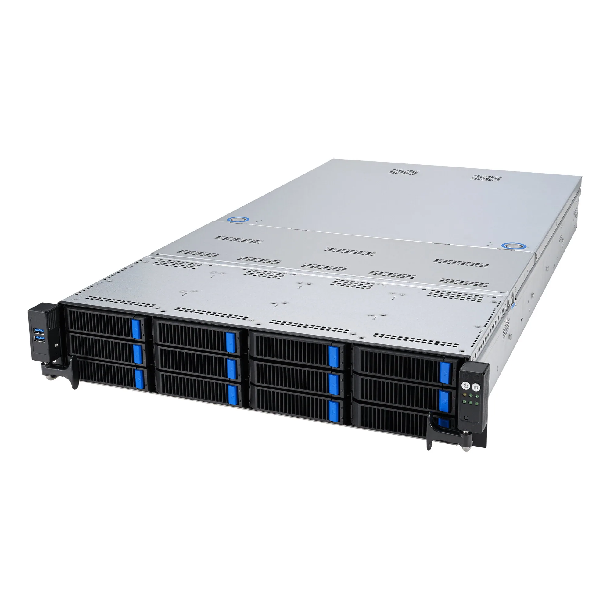 ASUS RS720A-E12-RS12 Socket SP5 Rack (2U) Schwarz, Stahl – Bild 1