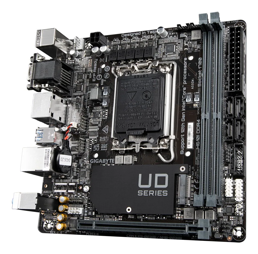 GIGABYTE H610I DDR4 Mainboard - Unterstützt Intel Core Prozessoren 14th CPUs, 4+1+1 Hybrid Digital VRM, up to 3200MHz DDR4, 1xPCIe 3.0 M.2, GbE LAN, USB 3.2 Gen 1 – Bild 4
