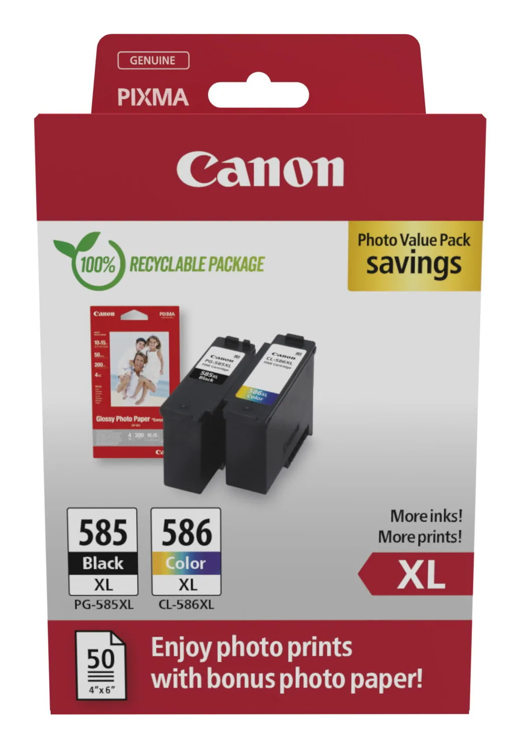 Canon PG-585XL/CL-586 PVP Druckerpatrone 2 Stück(e) Original Hohe (XL-) Ausbeute Schwarz, Cyan, Magenta, Gelb – Bild 4