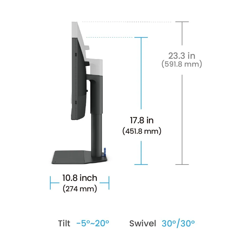BenQ SW242Q Computerbildschirm 61,2 cm (24.1") 2560 x 1600 Pixel WQXGA LED Schwarz – Bild 5