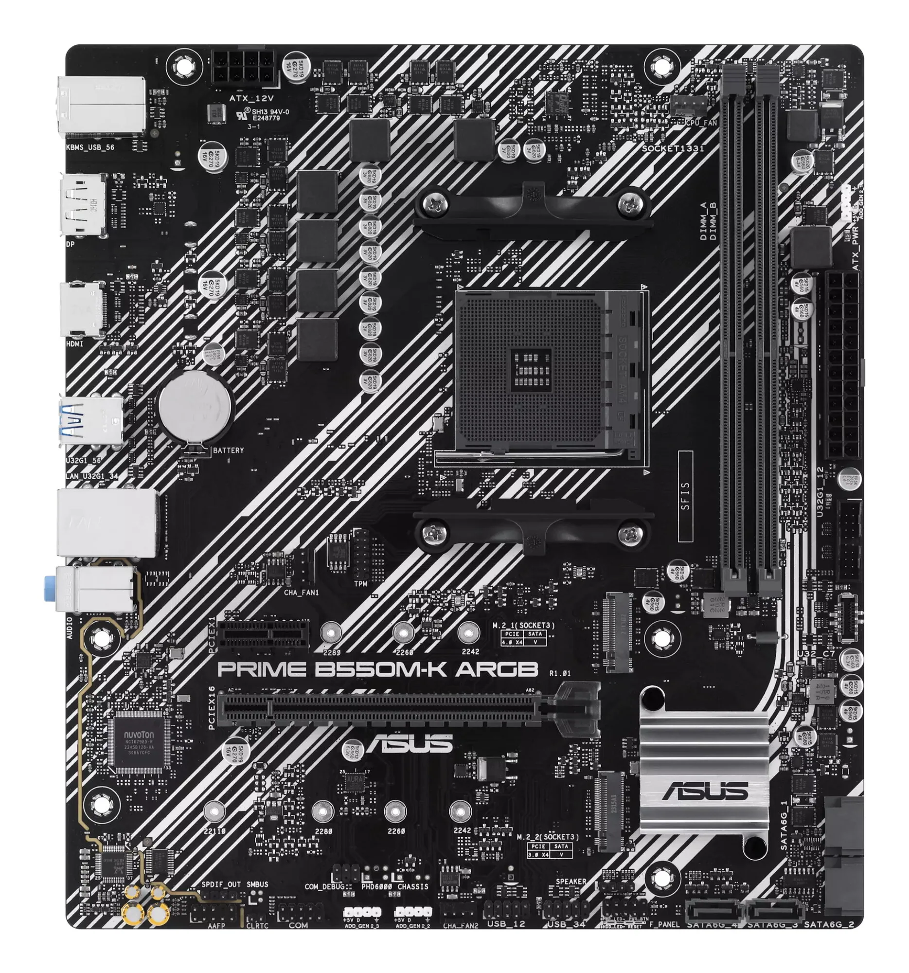 ASUS PRIME B550M-K ARGB AMD B550 Sockel AM4 micro ATX – Bild 2