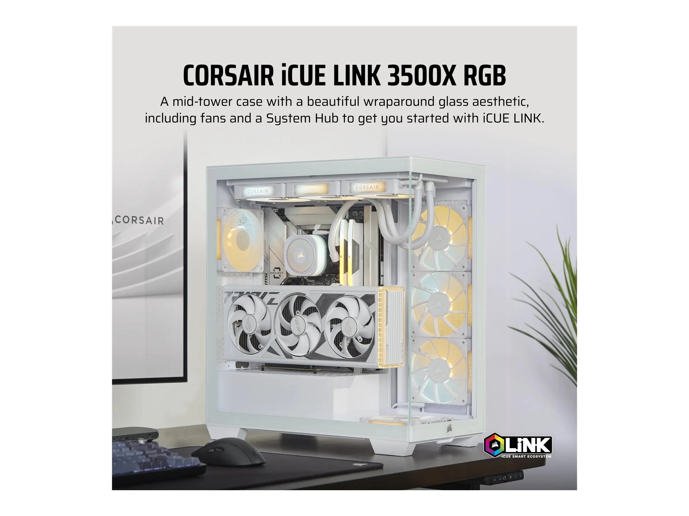 Corsair Geh Midi iCUE 3500X RGB (Tempered Glass)