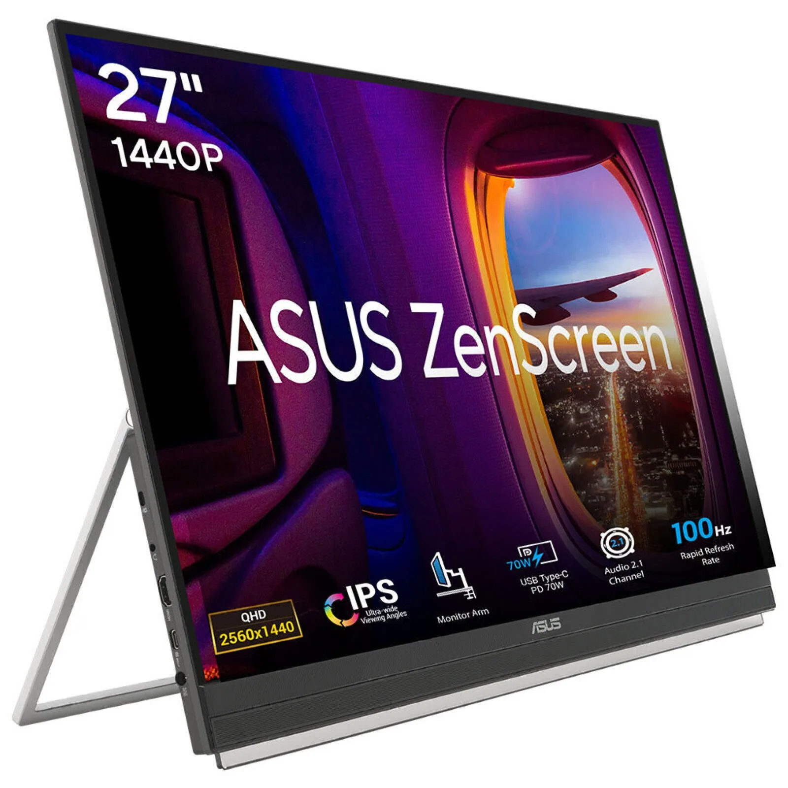 ASUS ZenScreen MB27ACF Computerbildschirm 68,6 cm (27") 2560 x 1440 Pixel Quad HD LCD Schwarz – Bild 1