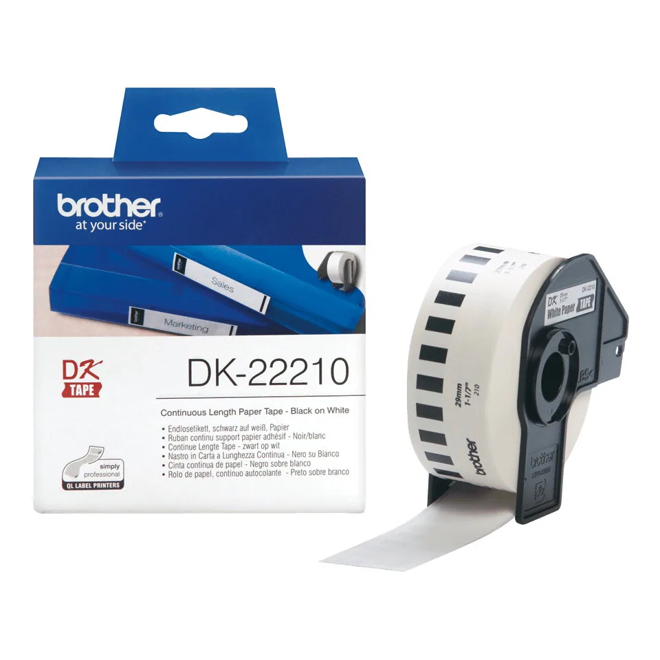 Brother DK-22210 Etiketten erstellendes Band Schwarz auf weiss – Bild 2