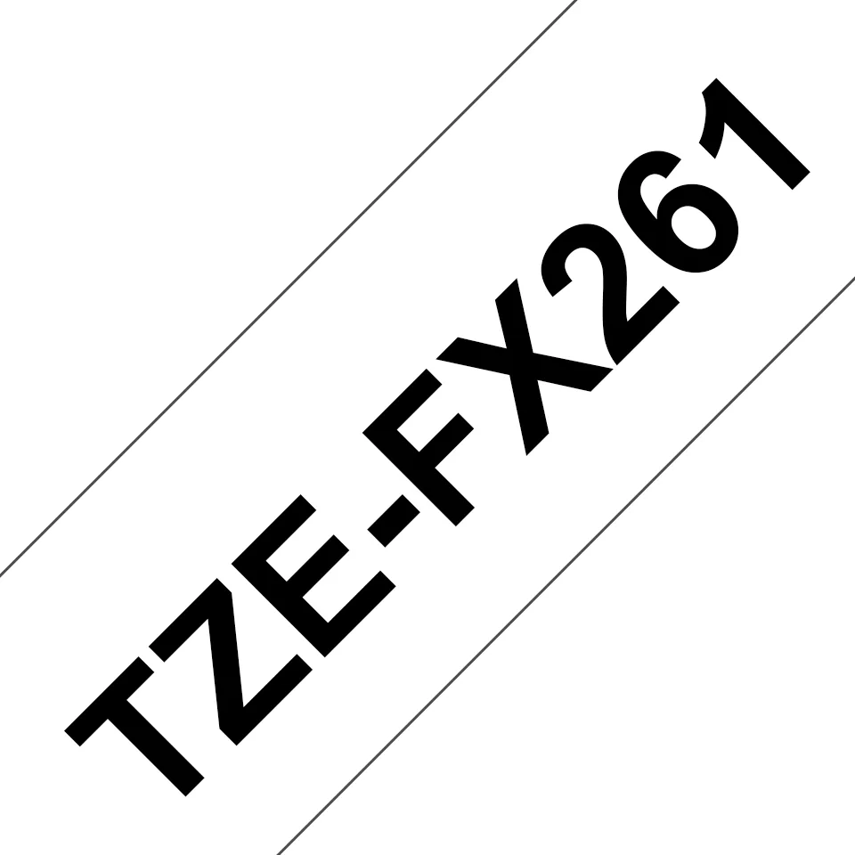 Brother TZE-FX261 Etiketten erstellendes Band Schwarz auf weiss – Bild 1