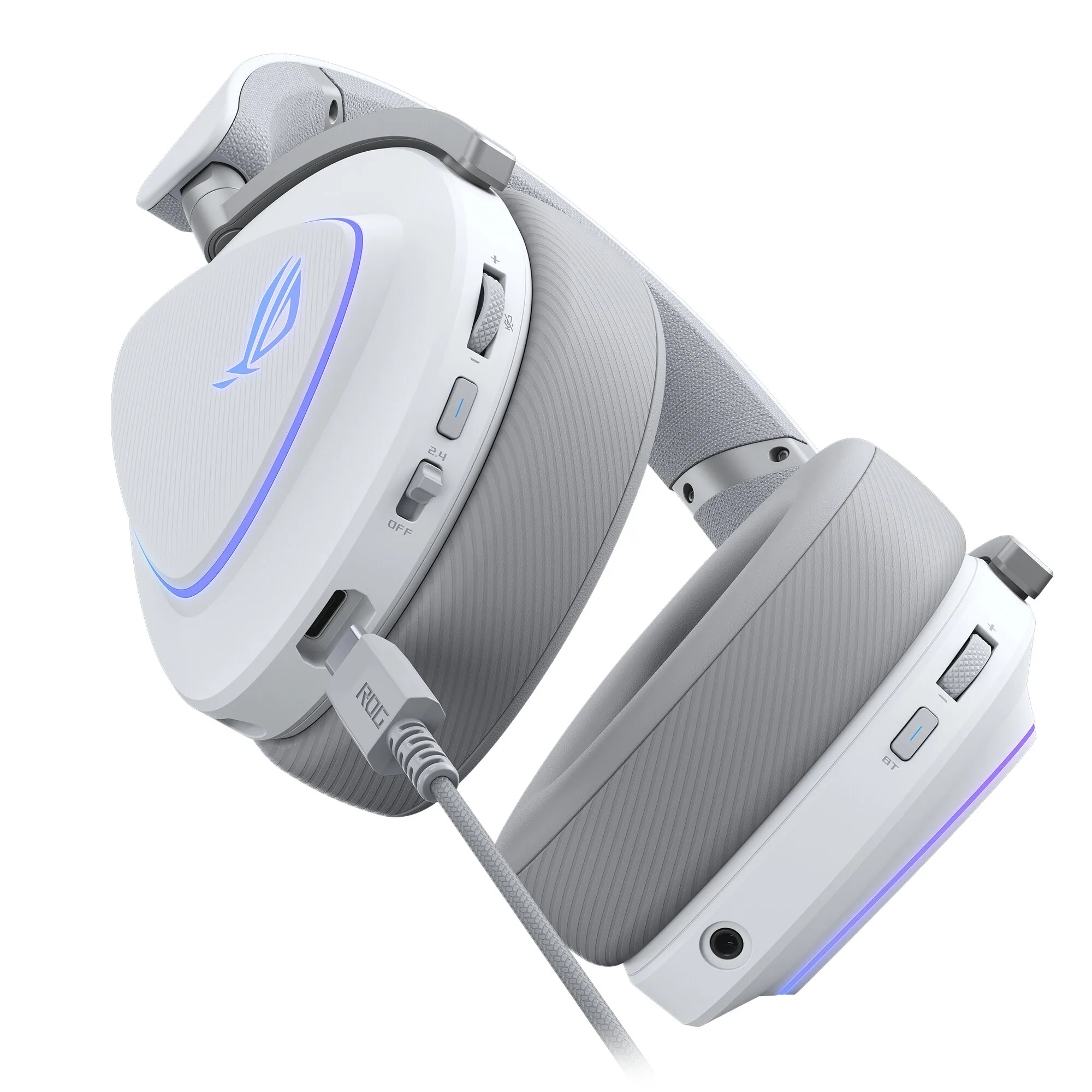 ASUS ROG Delta II Kopfhörer Verkabelt & Kabellos Kopfband Gaming USB Typ-C Bluetooth Weiß – Bild 6