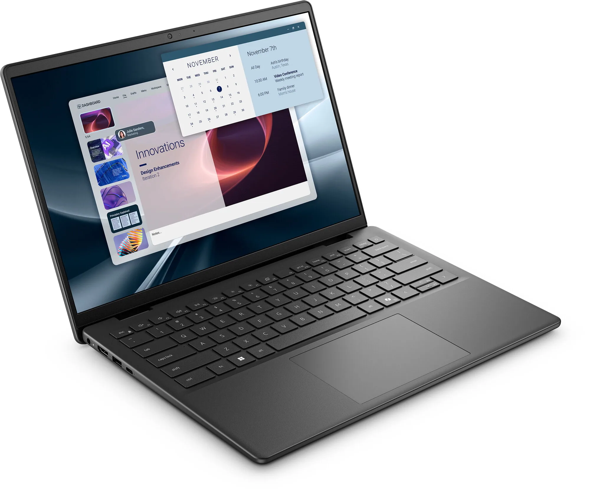 DELL Pro 14 Essential PV14255 AMD Ryzen AI 5 330 Laptop 35,6 cm (14") Full HD+ 16 GB DDR5-SDRAM 512 GB SSD Wi-Fi 6E (802.11ax) Windows 11 Pro Schwarz Deutsch – Bild 2