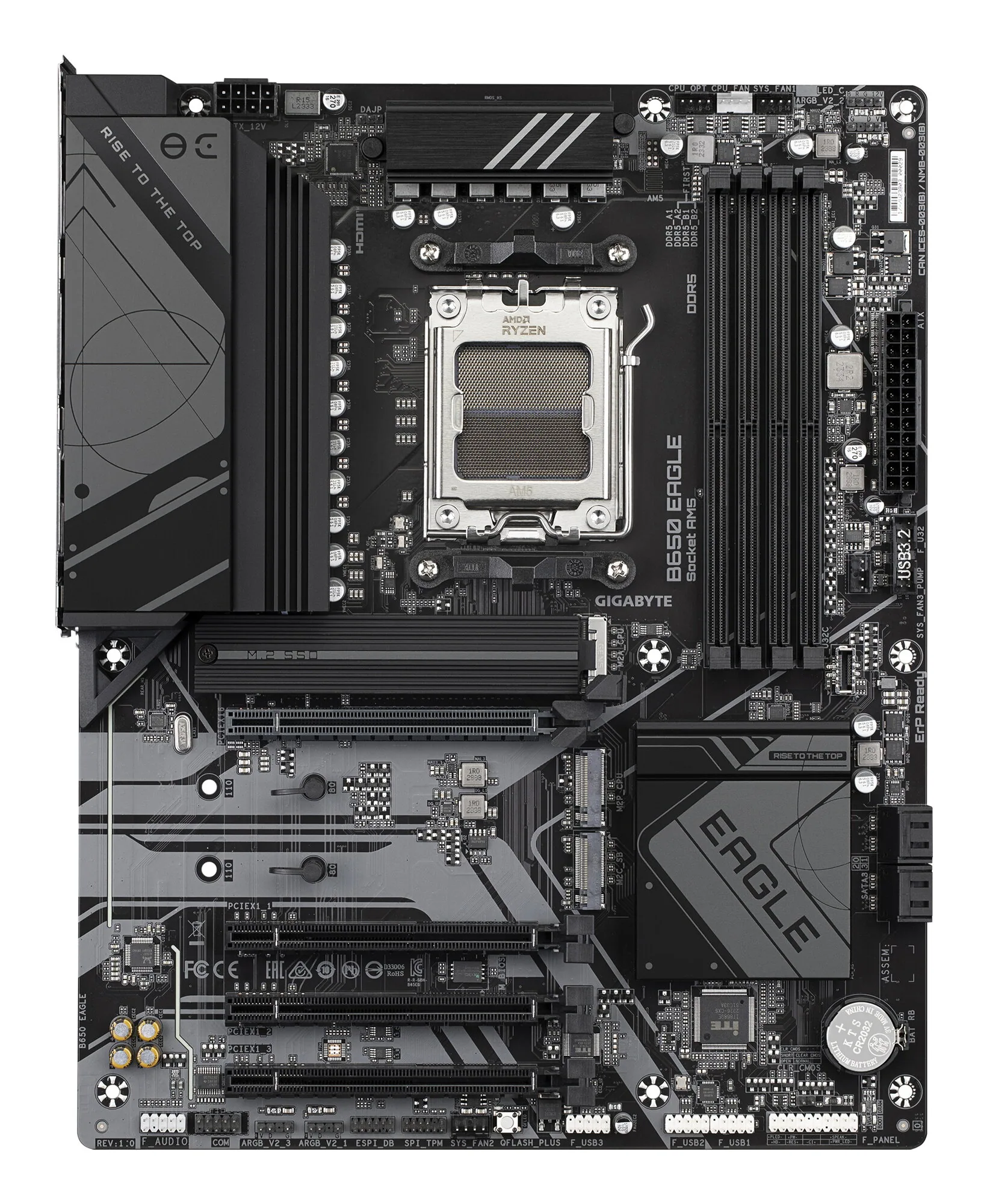 GIGABYTE B650 EAGLE Mainboard - AMD Ryzen 9000er-Serie, 12+2+2 Phasen VRM, bis zu 7600 MHz DDR5 (OC), 1xPCIe 5.0 + 2xPCIe 4.0 M.2, GbE LAN, USB 3.2 Gen 2 – Bild 2