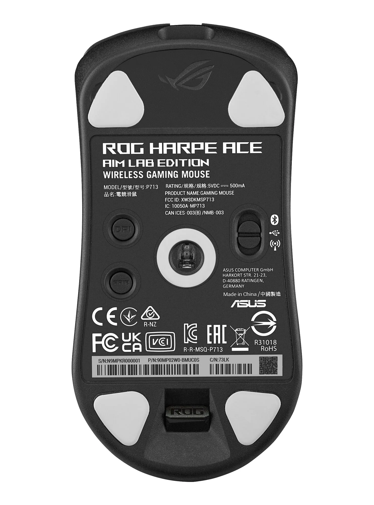 ASUS ROG Harpe Ace Aim Lab Edition Maus Gaming Beidhändig RF Wireless + Bluetooth + USB Type-A Optisch 36000 DPI – Bild 2