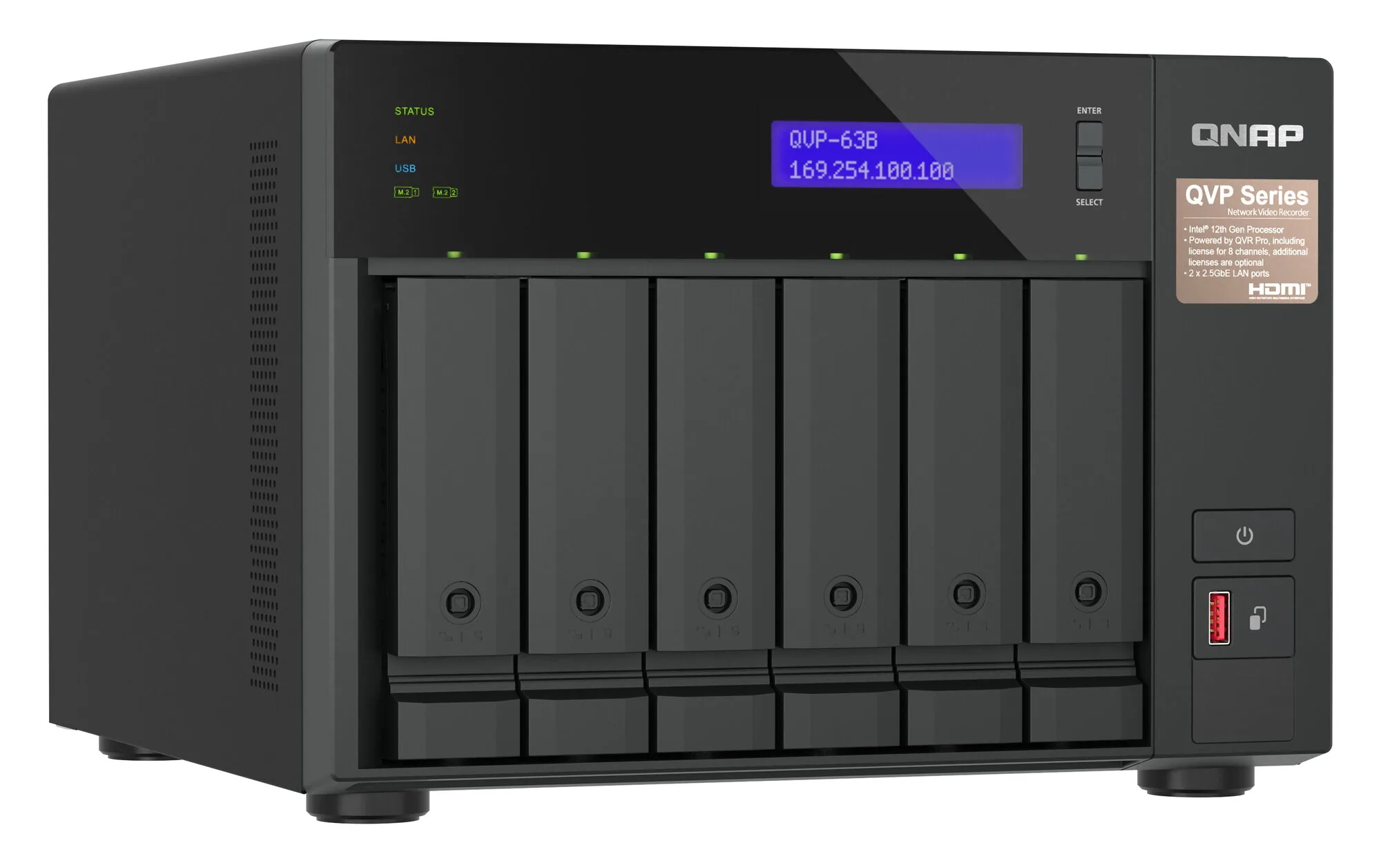 QNAP QVP-63B NAS & Speicherserver Tower Intel® Core™ i3 16 GB DDR4 0 TB Schwarz – Bild 2