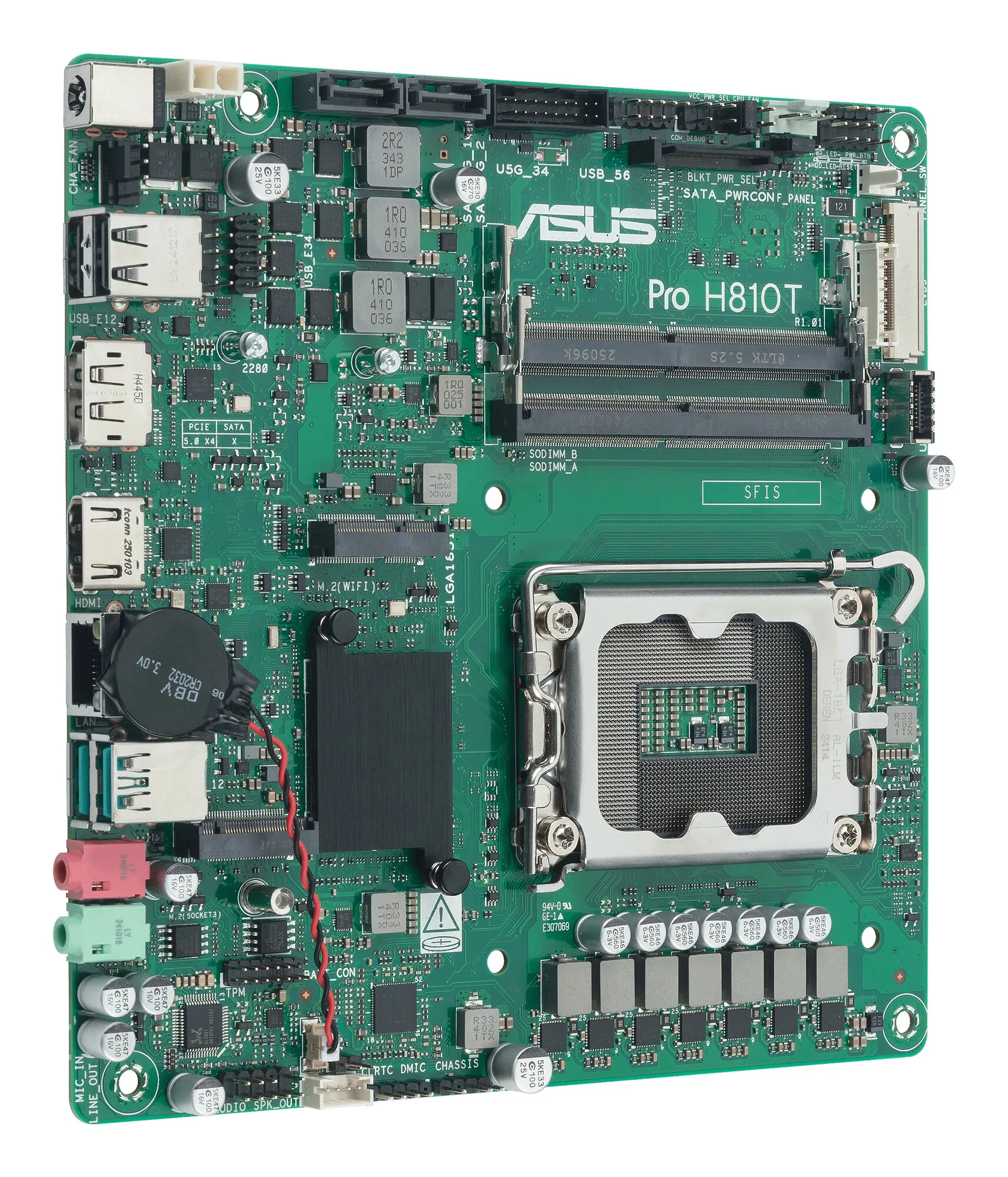 ASUS Pro H810T-CSM Intel H810 LGA 1851 (Socket V1) Thin Mini ITX – Bild 2
