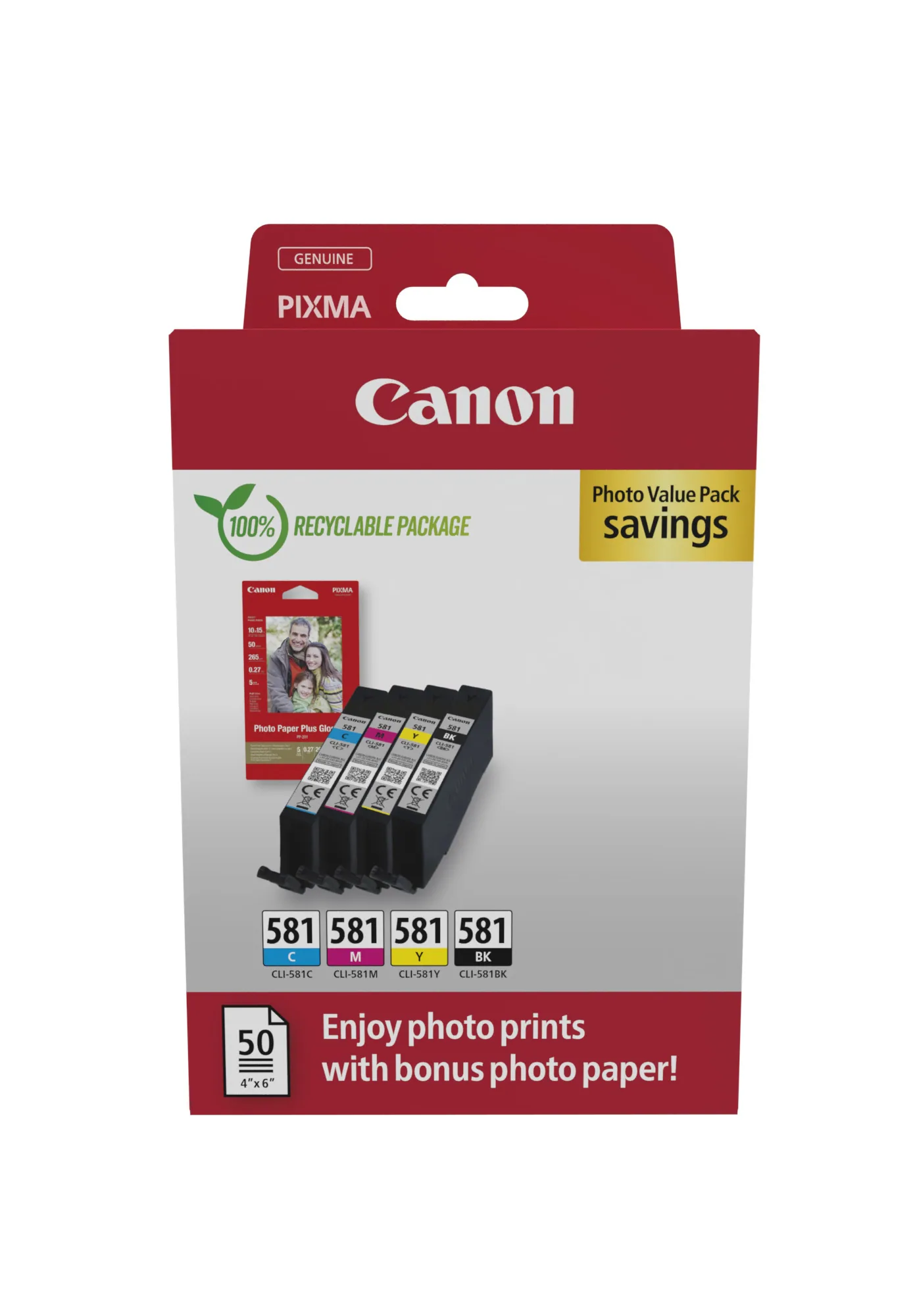 Canon CLI-581 BK/C/M/Y Photo Value Pack – Bild 1